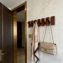 1pc Piano-Shaped Wall-Mounted Hook Rack, With 4/6/8 Hooks, Heavy-Duty Coat Rack; No-Drill / Drill-Through Dual-Use Wall Hook, Vintage Wood & Metal Entryway Storage Rack, Multi-Functional Rack For Clothes, Hats, Bags, Towels, Keys; Decorative Wall Hanging, Suitable For Bedroom, Bathroom, Living Room, Kitchen, Home Storage Use - Coffee Brown - View 15