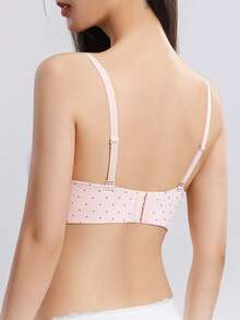 Small Chest Push-Up Bra For Women, Lace Hollow Sexy Minimalist Sexy Design, Side-Bust Support, Anti-Sagging, Seamless Back-Smoothing Bra[Special For Flat Chest] - Baby Pink - View 4
