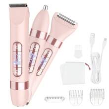 Hatteker 1pc 4-In-1 Electric Shaver With Digital Display, Washable Hair Removal Device, Multifunctional Women's Bikini Trimmer, Underarm And Leg Hair Razor Set - View 14