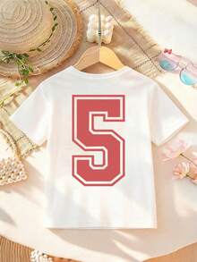 Disney Cars Lightning McQueen Birthday T-Shirt For Kids 2-14 Years Old Boys Girls Double Sided Print It's My Birthday 5th Birthday Tee Express Delivery - 白色 - 查看 3