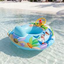Baby Swim Ring, Children's Swim Ring, Shark Shaped Inflatable Swim Ring Baby Pool Float Summer Boys And Girls Inflatable Swim Toy Cartoon Swim Ring Suitable For Toddlers, Beach - Blue - View 7