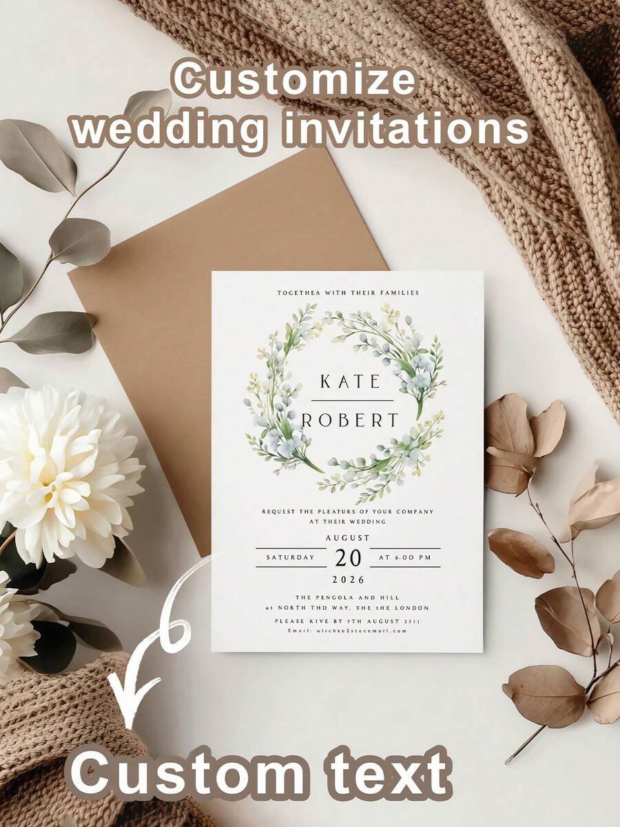 1/10/50/100pcs Customized Wedding Invitations, Personalized Engagement Graduation Birthday Cards, Bride Gift Announcement, Save The Date - Multicolor - View 1