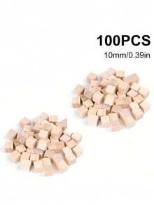 400/200/100/50pcs Small Wooden Cubes, 1 X 1 X 1 Cm (0.4 X 0.4 X 0.4 Inch) Natural Pine Wood Blocks, Handmade Cubes For DIY - 400pcs - 查看 9