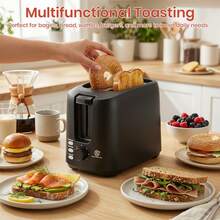SUPERLEX 2 Slice Toaster Features Seven Toasting Levels, Extra-Wide Slots, Defrost And Preheat Functions,750W Of Fast Heat,An LED Indicator Light,And A Removable Crumb Tray For Easy Cleaning.Suitable For Toast,Croissants, Paninis,Sandwiches And Various Snacks - UK Plug(220-240V) - View 4