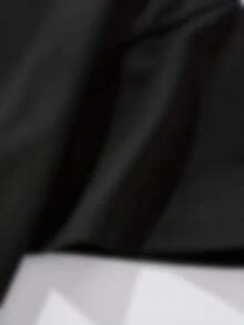 Camiseta de manga corta estampada para hombre, confeccionada en algodón cómodo. Camisa de verano holgada e informal con cuello redondo, transpirable, lavable a máquina, perfecta para primavera/verano, tallas grandes. - Negro - Ver 3