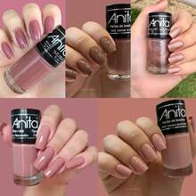 Kit 5 Esmaltes Anita Delicada Tons Nude Rosado Cremoso Glitter Esmalte Atacado - 4 Cores - Visão 5