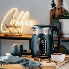 Adler Electric Kettle Temperature Control Kettle Glass Kettle 1.7L 2200W Touch Panel LED Display 40-100°C 5 Temp Settings 2h Keep Warm Buzzer Auto Shut-Off Black Gold - EU E Type Plug(220-240V) - View 11