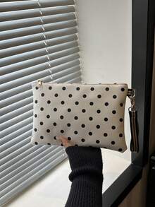 Polka Dot Clutch Bag, Suitable For Daily Commute - White - View 8