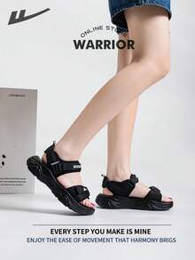 Warrior Summer Women's Sports Sandals Are Comfortable Soft Soled, Fashionable, Versatile, Low-Key Style, Casual, Outdoor Travel, Commuting, Multi Occasion Beach Walking Sandals - Black - View 4