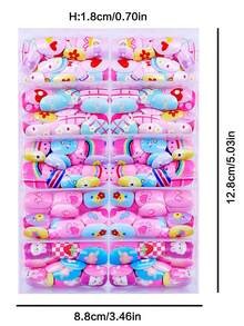 NAIO 120-Piece Pack (5 Styles) Of Children's Press-Type False Nails, Acrylic Material, Full Coverage, Cute Cartoon Rainbow Heart Glossy Press-Type False Nail Set, Short Oval False Nail Set, Comes With 3 Pieces Of Tape And 3 Nail Files. - Multicolor - View 10