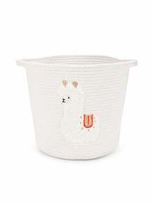 1 buah Keranjang Penyimpanan Alpaca, Keranjang Penyimpanan Bayi Anyaman (Cocok untuk Kamar Bayi), Keranjang Penyimpanan Mainan Lucu dengan Pegangan, Keranjang Penyimpanan Dekorasi Kamar Anak, Cocok untuk Pakaian, Selimut - MultiWarna - View 8