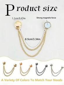 2~16Pcs Multi-Function Magnetic Clothing Clip With Chain Metal Buttons Clip Clothes Scarf Trouser Legs Cuff Fixing Magnet Pin - Multicolor - View 6