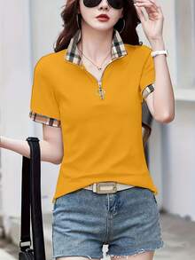 Fashionable Casual Top For Women - 橙黃色 - 查看 3