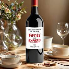 [Regalos de 60 cumpleaños] Paquete de 4 piezas de recuerdos de fiesta de 60 cumpleaños, pegatinas divertidas para botellas de vino, etiquetas divertidas para vino - Regalos de cumpleaños divertidos - Regalos de 60 cumpleaños - Etiquetas de vino de 60 cumpleaños - Cumpleaños para colegas y amigos - Bromas de trabajo - Adecuado para decoraciones de fiesta de cumpleaños - A - Ver 5