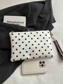 Polka Dot Clutch Bag, Suitable For Daily Commute - White - View 2