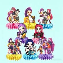 2026 Hot 8Pcs Demon Crew Honeycomb Table Decor Props, Creative Birthday Party Layout Accessories, Practical Ornament For Decor & Holiday Gifting - Multicolor - View 1