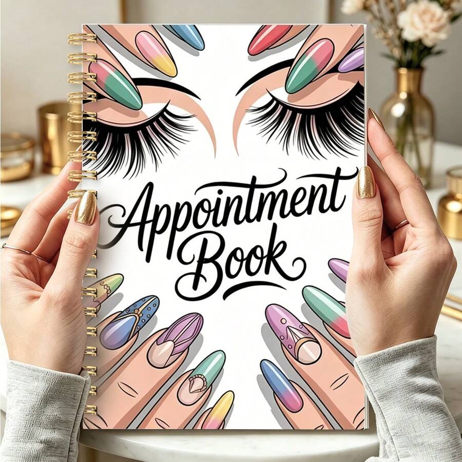 1PC A5 Beauty Salon Appointment Book And Tracker, With Italian Planner, Color-Coded Nail Schedule System, Suitable For Nail Technicians, Nail Studio Scheduling, Nail Service Daily Calendar School Supplies - Nail Salon Appointment - View 1