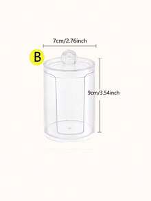 Acrylic Storage Box With Bamboo Lid/Transparent Lid - Transparent Cotton Swab, Cotton Ball And Dental Floss Holder For Bathroom Storage - Multi-Functional Storage Box For Vanity Essentials - A - View 16