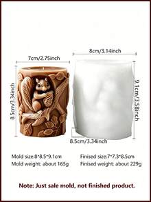 (Koala & Squirrel) New 3D Stereoscopic Animal Candle Mold Set, Includes Adorable Koala Hugging Branch And Squirrel Eating Pine Cone Designs, Made Of Soft Silicone For Easy Demolding, Ideal Tool For DIY Handmade Scented Candles, Gypsum, Resin Crafts - Koala & Squirrel - View 13