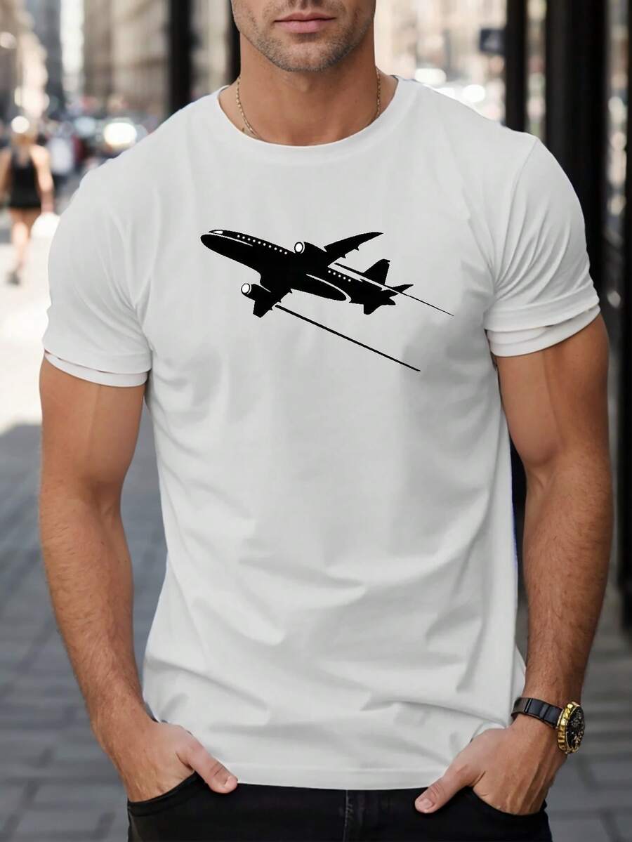 Men'S Short-Sleeve Summer-Shirt In Black - White - View 1