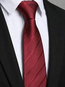 1pc Solid Color/Striped Necktie, Multi-Color Business Formal Versatile Tie For Men - Multicolor - View 5