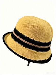 1 Pc 2024 Autumn/Winter New Elegant Retro Turn Up Brim Bucket Hat, Chic British Style Compact Look For Women Winter Outfits - Multicolor - View 23