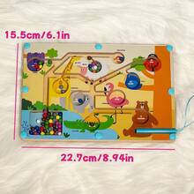 Wooden Magnetic Maze Toy, Color Sorting And Counting Beads Maze Game, Children's Magnetic Puzzle Board, Interactive Fine Motor Skills Activity Toy, Preschool Color Matching Game, Busy Board Learning Toy, Gift For Boys And Girls - Multicolor - View 10