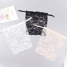3pcs Black & White Lace Bralette, Strapless Detachable Collar, UV Protection, 3-Way Adjustable, Seamless Bra With Detachable Strap - Multicolor - View 15