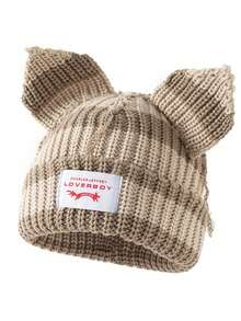 1pc Women's Fashion Faux Fur Ear Knit Hat, Suitable For Autumn/Winter Daily Wear - B - View 12