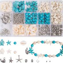 24-Grid Ocean Beaded Bracelet Making Kit, Blue And Ocean Style Summer Beach Beads For Jewelry Making, Turtle Shell Starfish Shaped Beads Round Seed Beads For DIY Craft Bracelets Earrings - Multicolor - View 11