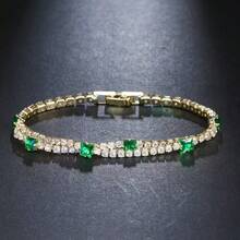 1pc Minimalist Tennis Bracelet, Double-Layer Design, Suitable For Women's Daily Commute, Vacation, Versatile Wrist Accessory - Multicolor - View 1