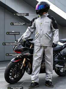 1 Set Women's Raincoat Unisex Split Raincoat Adult Outerwear Raincoat Rain Pants Rain Jacket Hooded Full Body Waterproof Motorcycle Riding Dedicated Full Body Rainstorm Raincoat Set, Full Coverage Waterproof Rain Gear Set - Motorcycle Raincoat And Pants, With Adjustable Hood, Suitable For Riding And Commuting, Heavy Rain, Work, Travel And Outdoor Activities, Sports Jacket Hooded Jogging Two Pieces Set Thickened Windproof Waterproof Raincoat Multi-Functional Outdoor Rain Cape Outdoor Travel Rain Gear Riding Travel Hiking Raincoat - Men's and Women's Styles - View 19