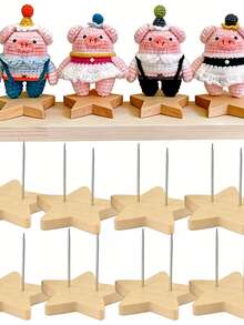 6/3/1pc Double Needle Doll Base, Suitable For Crochet Doll, Doll Display Stand Home Decor Display Rack - Wooden - View 5