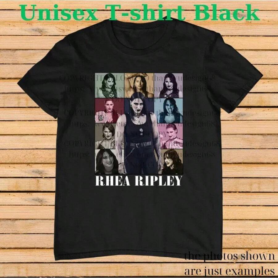 Rhea.Camiseta para Entusiastas de la Lucha Libre Ripley,Sudadera de lucha libre,Smackdown Camisa,Camiseta deportiva de lucha libre,Regalos para él y regalos para niños - Negro - Ver 1