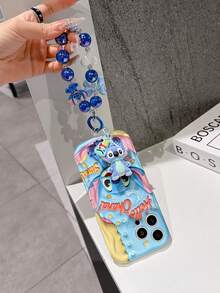 Disney Has Authorized, Phone Case - Chain Set, The Stitch Lilo & Stitch 3D Phone Case Plus A Silicone 3D Stitch Bracelet With Metallic Ring Removable Bracelet, Stitch And Angel Pattern, Compatible With Iphone17/16/15/14/13/12/11/XS/XR/X Plus Pro Max, A Stylish Cartoon Phone Case, The Perfect Gift Choice, Phone Protection, Durable Phone Cover, Great Gift For Friends And Family. - trắng - Xem 5