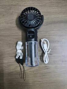 迷你手持喷雾风扇，便携式电风扇，两档风速可调，桌面风扇，适合夏季使用，加湿降温，适用于室内/户外露营，学生可充电风扇，配备800mAh长效电池 - A - 查看 16