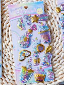 Bubble Shiny Stickers Mini Japanese New Cartoon 3D Embossed Stickers Scrapbook DIY Decoration Diary Stationery Study Cute Stickers - Multicolor - View 7