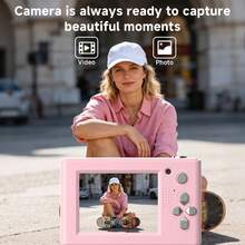 1080P Digital Camera - CCD Camera, 16x Zoom, Auto Focus, Photo And Video, 24 Fun Filters, Equipped With 700mAh Battery, MP3 And Game Functions, Multi-Language Support, Retro Style - Perfect Holiday Gift For Friends And Travelers - Camera + Data Cable - View 3