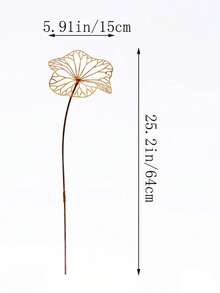 3 Styles Distressed Rusty Leaf Ground Stake Garden Decor, Hollow Flower Holder For Yard Planter Landscaping, Minimalist Iron Outdoor Balcony Garden Ornament - A - View 9