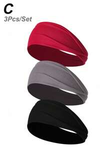 3pcs/6pcs Diadema deportiva elástica ancha de unicolor para mujer, diadema de moda casual para correr al aire libre - Multicolor - Ver 4