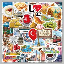 50pcs Cartoon Turkey Travel Diary Stickers, Exquisite National Outdoor Landscape Doodle Stickers, Waterproof, Suitable For Notebooks, Skateboards, Water Bottles, Bullet Journals, Computers, Diaries, Phones, Cars - Multicolor - View 3