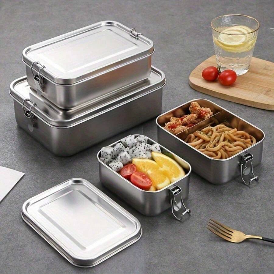 304 Stainless Steel Insulated Portable Lunch Box - Lightweight And Portable Square Bento Box With Airtight Lid, Suitable For Microwave And Refrigerator, Ideal Meal Prep Container For Office Workers And Travelers