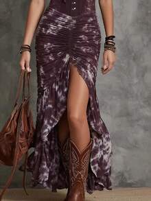 Bestselling Fitted Strappy Dress With Ties - Bold Plum - 查看 3