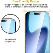 2 Peças Protetor de Tela de Vidro Temperado de Alta Definição para iPhone 11 12 13 14 15 16 17 Pro Max, Filme de Vidro Anti-Arranhão Sem Bolhas - Transparente - Visão 4