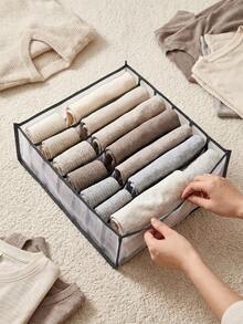 1/3pcs Black Underwear Compartment Storage Bag, Drawer Style Storage Box For Storing Socks Decorations Autumn Decor Festival Decor Room Decor Home Decor Fall Decor Bedroom Decor - Black - View 4