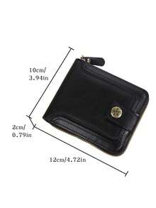 Billetera vintage para hombres con ranura externa para tarjetas y diseño de hojas sueltas - Negro - Ver 4