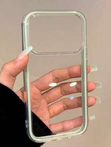 Funda rígida de 3 en 1 para iPhone 17, de alta calidad, con marcos de unicolor coloridos, estilo minimalista INS a prueba de golpes, funda de teléfono transparente de color disponible en rosa, blanco, negro, azul, verde - verde menta - Ver 2