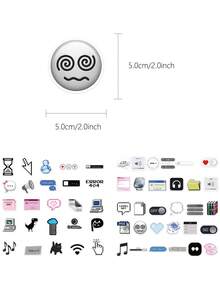 50pcs Retro Internet Meme Sticker Pack, Decorative For Phone Case, Keyboard, Tablet, Notebook, Laptop, Guitar, Helmet, Skateboard - Multicolor - View 6