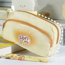 Unique Soufflé Pencil Case, Large Capacity, Student Pencil And Brush Storage Bag, Multi-Functional Zipper Storage Bag - Suitable For School, Office And Travel - Suitable For Students, Professionals, Men And Women Stationery Storage Box - Multicolor - View 5