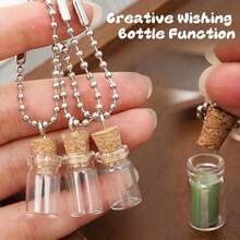 10pcs DIY Wishing Bottles Keychain Creative Glass Small Charm Pendants For Phone Backpack Pendants Couples Friends DIY Decor - Multicolor - View 6